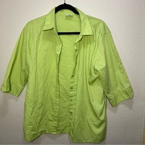 Green Vintage Button up Tee